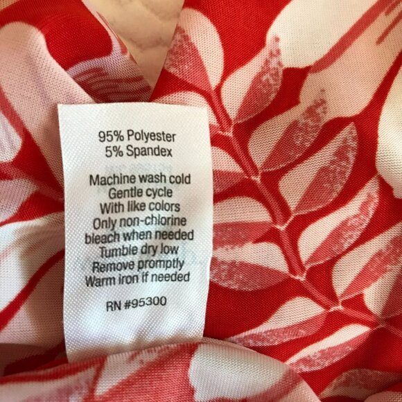 West Loop Dress Gathered Elastic Waist Raglan Sleeve FOrange Floral Size Medium - Picture 11 of 13